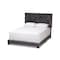 Baxton Studio Candace Luxe and Glamour Dark Grey Velvet Upholstered Queen Size Bed 149-8951 - alternate 1